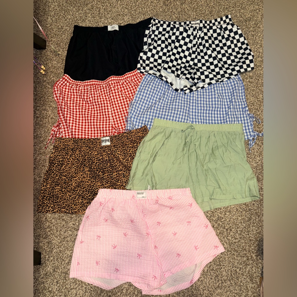 2XL Mixed Pattern SHEIN Shorts Bundle - Gingham, Leopard, Pastel, Check, & Solid
